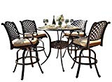 Cheap Everhome Designs – Nevada 5-Piece Cast Aluminum Patio Bar Set