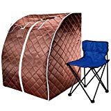 Durherm Infrared Sauna, Lowest EMF Negative Ion Portable Indoor Sauna with Chair and Heated Footpad, Brown, Large For Sale Durherm Infrared Sauna, Lowest EMF Negative Ion Portable Indoor Sauna with Chair and Heated Footpad, Brown, Large For Sale