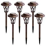 GIGALUMI Solar Pathway Lights Outdoor, 6 Pcs Super Bright High Lumen Solar Powered LED Garden Lights for Lawn, Patio, Yard.