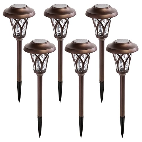 GIGALUMI Solar Pathway Lights Outdoor, 6 Pcs Super Bright High Lumen Solar Powered LED Garden Lights for Lawn, Patio, Yard.