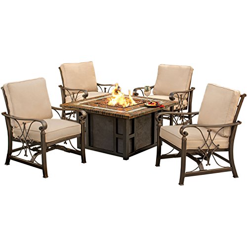 Agio SEVILLE5PCFP 5 Piece Seville Fire Pit Set, Beige Review