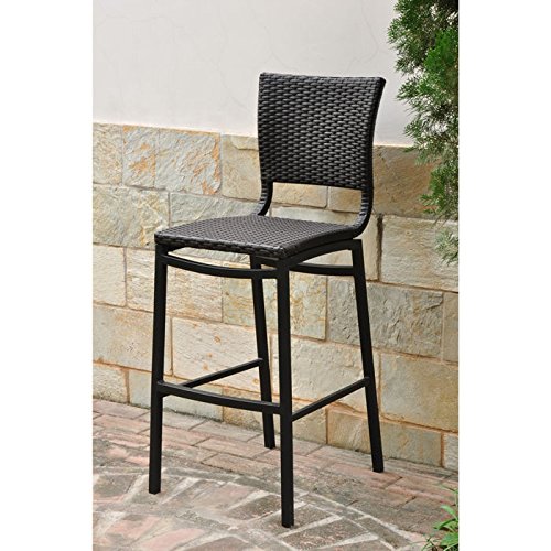 Barcelona Resin Wicker Bar Bistro Chairs - Set of 2