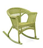 Plow & Hearth 39004-LIM Easy Care Outdoor Resin Wicker Rocker, Lime Green For Sale