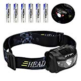 Ultra Bright LED Headlamp Flashlight, ANNAN 350 Lumens Q5 Headlight with Red Safety Light, 5 Modes, Waterproof, Portable, Great for Camping, Biking, Running, Hiking, 6 AAA Batteries Included Review