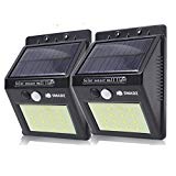SMADZ Solar Lights Outdoor, SL11 16 LED Wireless Waterproof Motion Sensor Light for Patio, Deck, Yard, Garden with Motion Activated Auto On/Off (White Light, 2-Pack) For Sale
