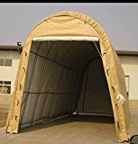 Cheap Portable Carports |Instant Garages | Vehicle Shelters (Gray, Round 14’Wx30’Lx12’H) (Tan)