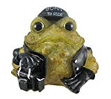 6 Inch Light Green Toad Hollow Biker Frog Solar Light Garden Decor For Sale