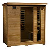Radiant Saunas Infrared Hemlock Sauna for 4 People with 9 Low-EMF Carbon Heaters,  Chromotherapy and Audio System For Sale