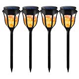 Kshioe Solar Path Light,Waterproof SMD 96 LEDs Torch Style Outdoor Dark Sensor On/Off Hexagonal Lanterns Dancing Flames Night Lighting for Garden Pathway Patio Deck Yard Driveway Decoration(4 Pack) Review