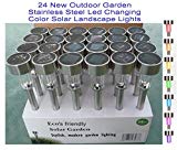 Solar Garden 24 Kits Outdoor Garden Stainless Steel Led Changing Color Solar Landscape Lights(eco Garden Brand)