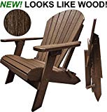 DuraWeather Poly Classic Folding Adirondack Chair Wood Grain Looks Exactly Like Wood – Made in U.S.A – 350 lb Weight Capacity – King Size (Antique Mahogany) DuraWeather Poly Classic Folding Adirondack Chair Wood Grain Looks Exactly Like Wood – Made in U.S.A – 350 lb Weight Capacity – King Size (Antique Mahogany)