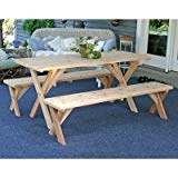 Cheap 5′ Backyard Bash Cross Legged Picnic Table (Natural) (30″H x 60″W x 27″D)