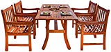 Cheap Malibu V189SET5 Eco-Friendly 5 Piece Wood Outdoor Dining Set