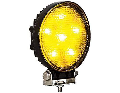 Buyers Products 1492116 Round 6 LED Flood Light w/Black Housing, 4.5 Inch, Amber