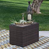 Modern Coral Coast All-Weather Rectangular Dark Brown Outdoor Wicker Side Storage Table For Sale