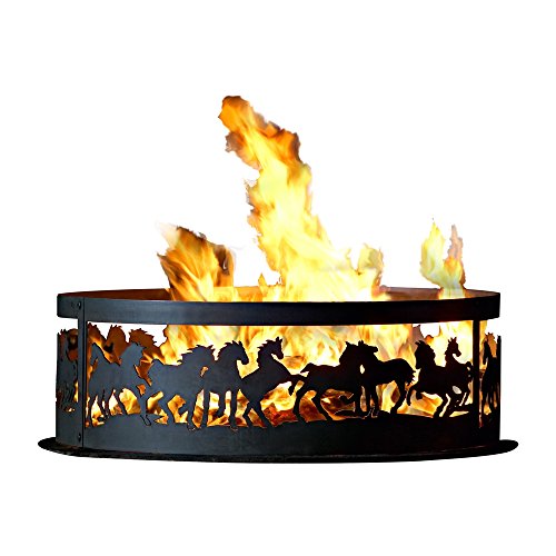 Campfire Fire Ring w Galloping Mustangs Design (30 in. Dia.)