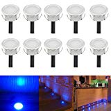 FVTLED Low Voltage LED Deck Light Waterproof Outdoor Garden Yard Decor Lamps Recessed Wood Decking Stair Landscape Pathway LED Step Lighting (10pcs, Blue) For Sale FVTLED Low Voltage LED Deck Light Waterproof Outdoor Garden Yard Decor Lamps Recessed Wood Decking Stair Landscape Pathway LED Step Lighting (10pcs, Blue) For Sale