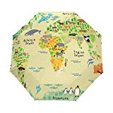 Animals Map Automatic Umbrella Auto Open Close Folding Windproof Foldable for Men Women Kids Animals Map Automatic Umbrella Auto Open Close Folding Windproof Foldable for Men Women Kids