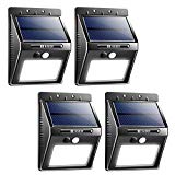 Habor Solar Lights Outdoor, 20 Bright LED Solar Motion Sensor Lights, Wireless Security Waterproof Easy Installed Wall Lights for Porch, Front Door, Patio, Deck, Pathway, Driveway, Garage(4 Pack)