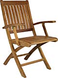 Teak Santa Barbara Folding Arm Chair made by Chic Teak (set of 2) For Sale