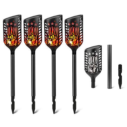Torches Lights Outdoor, Mworld Solar Lights Waterproof Dancing Flickering Flames Path Light, 102 LEDs Landscape Lighting, Auto Dusk to Dawn Garden Light Decoration for Patio Yard Driveway (4 PCS) Review