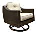 American Patio - Swivel Club Chair All Weather Wicker, Espresso, 32.28