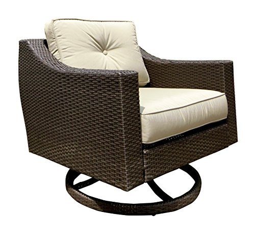 American Patio - Swivel Club Chair All Weather Wicker, Espresso, 32.28