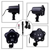 Christmas Home & Garden RGB Laser Lights Show IP65 Waterproof Outdoor＆Indoor Laser Projector 3 Switchable Pattern with Remote for Lover Holiday Garden Decoration Home ＆ bar Equipment,Black-1PK For Sale
