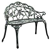 Giantex Patio Garden Bench Chair Style Porch Cast Aluminum Outdoor Rose Antique Green Giantex Patio Garden Bench Chair Style Porch Cast Aluminum Outdoor Rose Antique Green