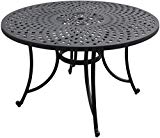 Crosley Furniture Sedona 48-inch Solid-Cast Aluminum Outdoor Dining Table – Black For Sale
