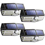LITOM Solar Lights Outdoor, 4th Generation 30 LED Wireless Solar Motion Sensor Lights with 270°Wide Angle, IP67 Waterproof, Easy-to-Install Security Lights for Front Door, Yard, Garage, Deck-4 Pack