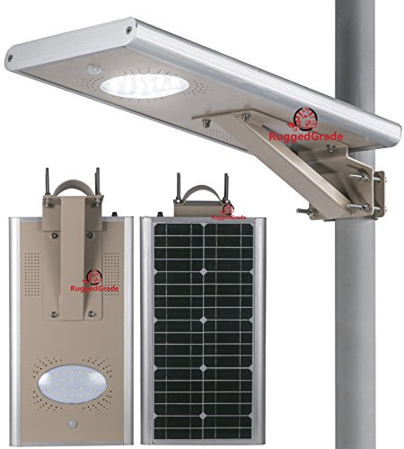 15 Watt LED Solar Street Light – Over 1,500 Lumen – All in One LED Solar Post Light – Solar Pole Light – Professional Grade Street Solar Light – Solar Powered with Lithium Ion Battery Included Review