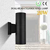 Cheap Up Down Cylinder Outdoor Wall Light, 20W LED Wall Lamp Sconce Waterproof Porch Light Outdoor Lighting Fixture for Building Home Security and Walkways