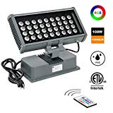 Cheap H-TEK 108W RGBW LED Wall Washer Light with RF Remote Controller, Color Changing LED Flood Light for Outdoor/Indoor Lighting Projects Hotels, Resorts, Casinos, Billboards, Building Decorations, Parties