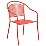 Flash Furniture Coral Indoor-Outdoor Steel Patio Arm Chair with Round Back For Sale Flash Furniture Coral Indoor-Outdoor Steel Patio Arm Chair with Round Back For Sale