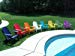 Furniture Barn USA Poly Lumber Wood Folding Adirondack Chair with Cup Holder - Lime Green