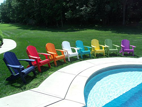 Furniture Barn USA Poly Lumber Wood Folding Adirondack Chair with Cup Holder - Lime Green