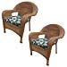 Oakland Living 2-Pack Resin Wicker Arm Chair with Cushion, Natural