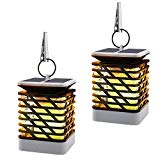 Cheap Solar Flame Lights[2PCS], MoKo Waterproof LED Solar Powered Flickering Flame Torch Lights Outdoor Hanging Decorative Lighting for Festival Garden Lawn Landscape Fence Street Decor, Auto On/Off – BLACK