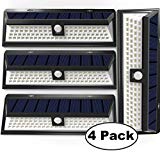 Sunlitec Solar Lights, 90 LED Outdoor Motion Sensor Solar Lights Wide Angle Design with 5 LEDs Both Side for Driveway Patio Deck Yard Garden, White Light, 4PK Review