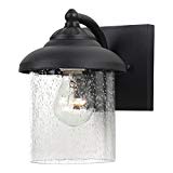 Sea Gull Lighting 84068-12 Lambert Hill One-Light Outdoor Wall Lantern with Clear Seeded Glass Shade, Black Finish Review