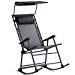 Goplus Folding Zero Gravity Lounge Chair Wide Recliner for Outdoor Beach Patio Pool w/Shade Canopy (Black Rocking Chair)