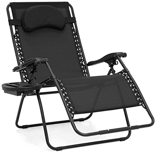 Cheap Best Choice Products Oversized Zero Gravity Outdoor Reclining Lounge Patio Chair w/Cup Holder – Black