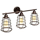 Best Choice Products Industrial Style, 3 Light, Bathroom Vanity Light Fixture (Bronze)