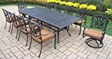 Oakland Living Hampton 11-Piece Dining Set with Sunbrella Cushions, 102 by 46-Inch For Sale Oakland Living Hampton 11-Piece Dining Set with Sunbrella Cushions, 102 by 46-Inch For Sale