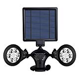 Cheap Solar Lights Motion Sensor Outdoor, MAXINDA Upgraded Double Spotlights 12 LED Dual head Super Bright Waterproof 360-Degree Rotatable Solar Powered Security Lights for Patio Garden Porch Driveway Path