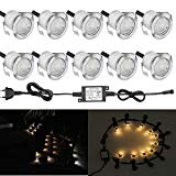 Low Voltage LED Deck Light Kit Waterproof Outdoor Garden Patio Stairs Landscape Decor Lamp LED In-ground Lighting Pack of 10(Warm White) Review
