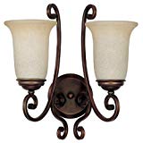Capital Lighting 1762BB-251 Wall Sconce with Mist Scavo Glass Shades, Burnished Bronze Finish For Sale