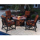 Oakland Living 5 Piece Haywood Deep Seating Chat Set, Antique Bronze For Sale Oakland Living 5 Piece Haywood Deep Seating Chat Set, Antique Bronze For Sale
