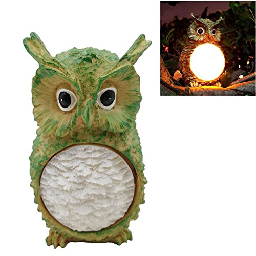 Luwint Solar Powered Owl Outdoor LED Garden Light - Wireless Waterproof Polyresin Statues Night Light for Yard Home Decor Luwint Solar Powered Owl Outdoor LED Garden Light - Wireless Waterproof Polyresin Statues Night Light for Yard Home Decor